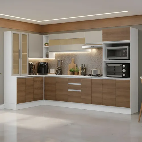 Armário Cozinha Completa Canto Smart Madesa 447cm MDF