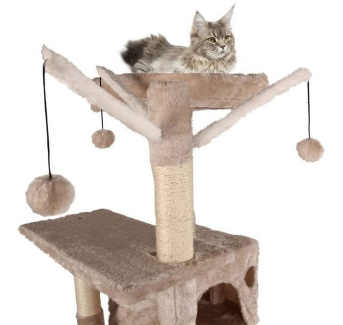 58.2 Inches Multi-level Cat Tree Tower Sisal Climbing Sta