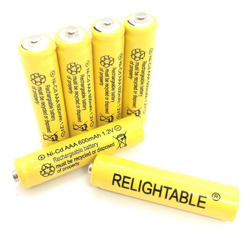 Relightable Nicd Aa/aaa 600mah 1.2v Baterias Recargables Par