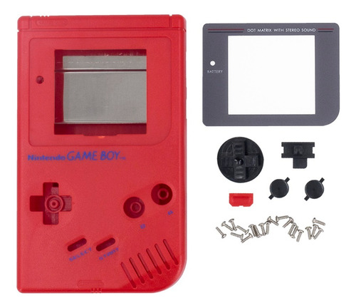 Carcasa Para Game Boy Dmg Color Solido Rojo