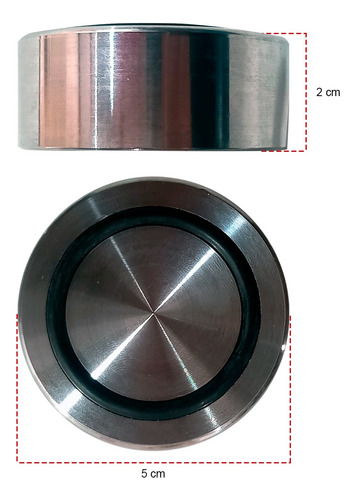 Soporte Chapeton Cristal Mesa Aluminio Redondo 5cm