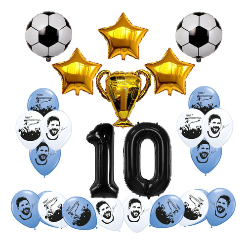 Pack Globos Argentina Combo Deco Mundial Kit Fútbol