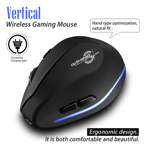Mouse Vertical Inalámbrico F-35, Ergonómico, Recargable