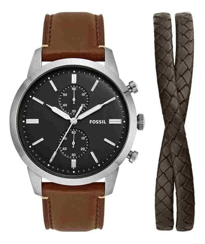 Fossil Townsman Reloj Cronógrafo Y Pulsera De Cuarzo, Acero 