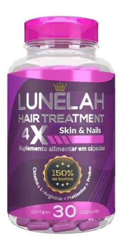 Imagem 2 de 5 de 2x Lunelah Tratamento Cabelo 30caps + 4x Ampola Capilar 30ml