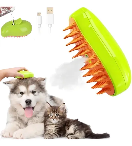 Escova A Vapor 3 Em 1 Para Cães De Gato, Spray Elétrico Cor Amarelo