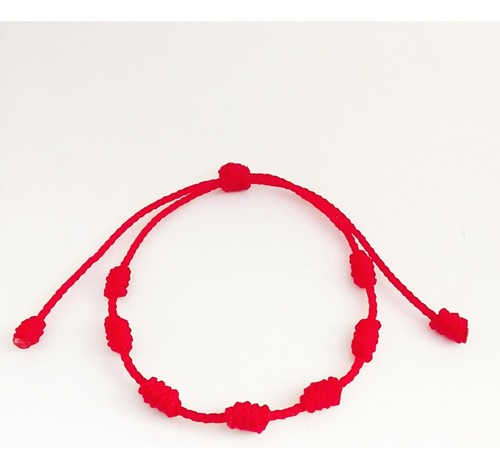 Pulsera Roja 7 Nudos, Amuleto De Protección Y Suerte