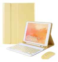 Comprar Capa Tablet + Teclado + Mouse Para iPad Air De 11 Pol.m2 Cor Amarelo Limão + Teclado Amarelo + Mouse De Carregamento Amarelo Bluetooth