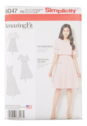 Amazing Fit  patron Costura Para Vestido Slim Media & Curvy