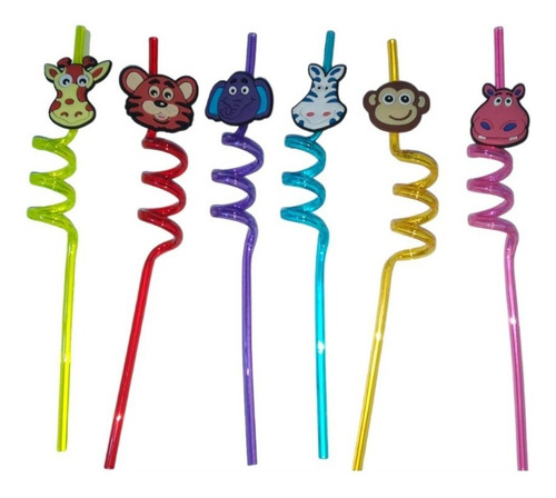 Pack 6 Bombillas Loca Reutilizables Espiral Tu Animal B13