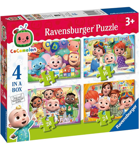 ~? Ravensburger Cocomelon - 4 En Caja (12, 16, 20, 24 Piezas