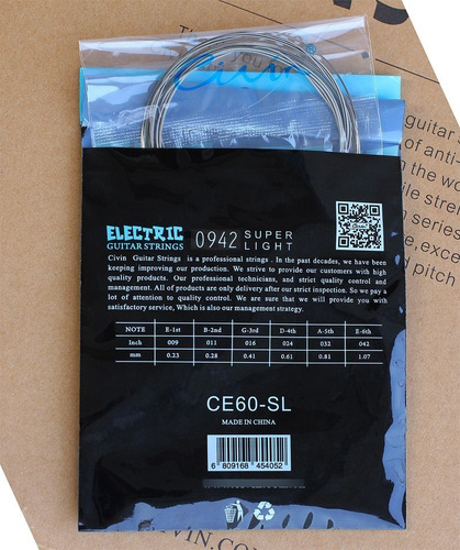 Imagen 3 de 4 de Encordado Guitarra Electrica 09 Nickel 09-042 Cuerdas Civin