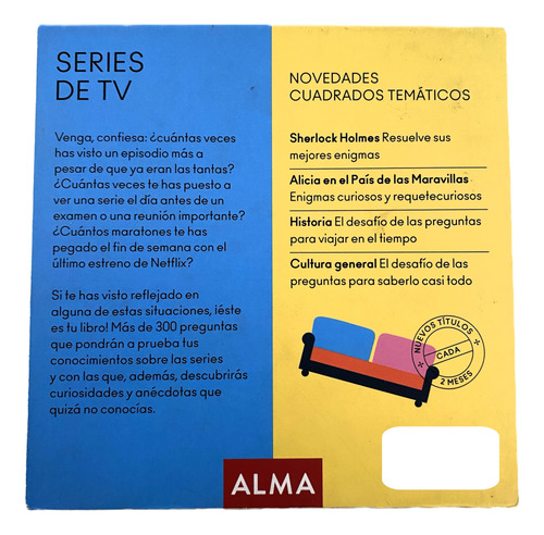 Libro Juego: Series De Tv, Desafío De Preguntas. Ed. Alma