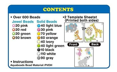 Juego De Recarga Aquabeads Zoo Life Theme Craft Beads