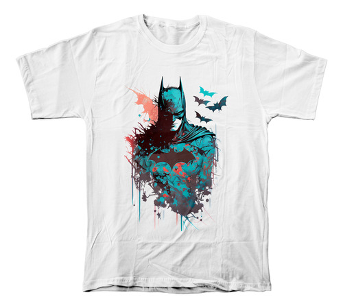 Camiseta Algodón Peinado Con Estampado De Batman Superhéroe