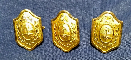 Antiguo Escudo Dorado De Gorra Federal