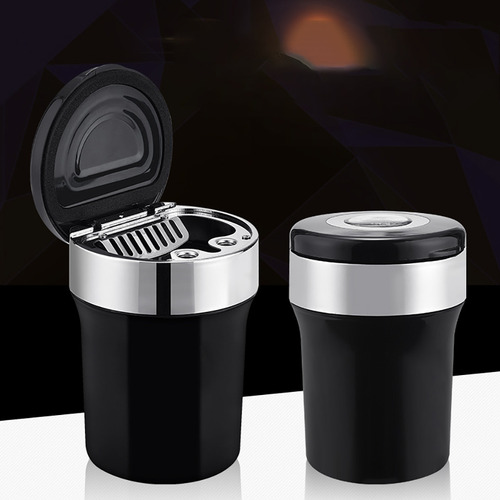 Accesorios De Coche Cenicero De Acero Inoxidable Con Luz Led