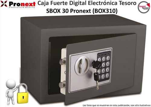 Caja Fuerte Digital Electrónicatesoro Sbox 30 Pronext Box310