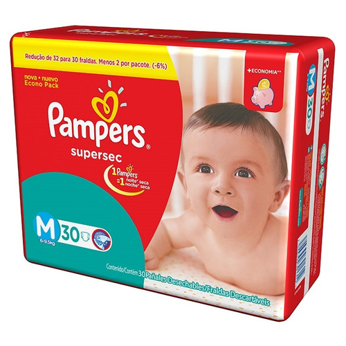 Fralda Pampers Supersec Até 34 Unidades