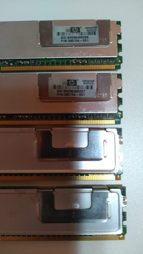 Imagem 2 de 6 de Memoria 4gb 4x1gb Pc2-5300f Fb-dimm Hp Proliant Ml350 G5