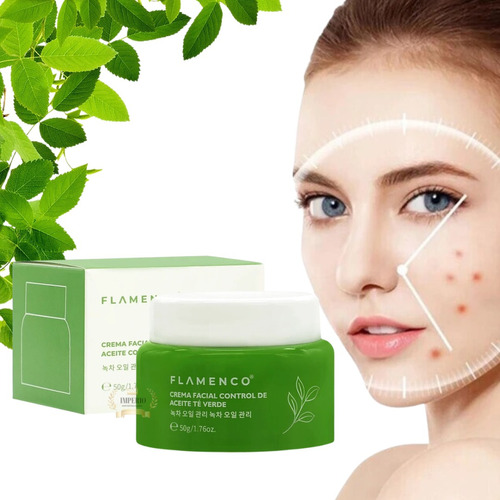 Crema Facial Control De Aceite Nutre Humecta Con Té Verde 