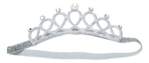 Coroa Tiara Elástica Princesa Infantil Enfeite De Cabeça Cor Cinza
