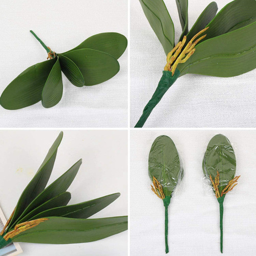 Cnn 10 Unidades Hojas Artificiales Orquídea Phalaenopsis