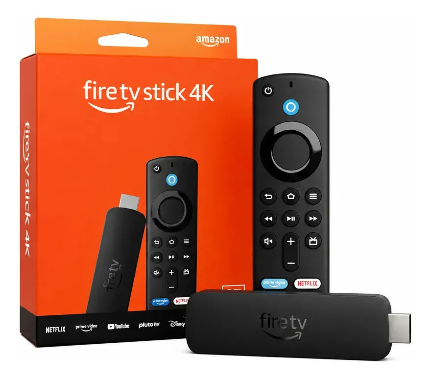 Fire Tv Stick 4k Ultra Hd Com Alexa, Wi-fi 6 Preto De Voz Preto Padrão