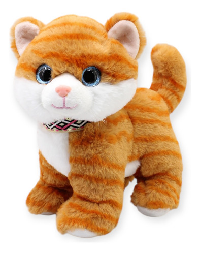 Peluche Gato Mishy Tangerine Con Sonido 24 Cm Color Naranja