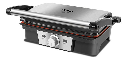 Grill Philco Pgr19pi Inox Antiaderente Redstone 1500w Cor Prateado 127v Prateado