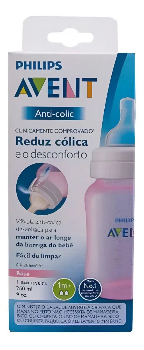 Mamadeira Anti-colic Rosa 260ml - Philips Avent