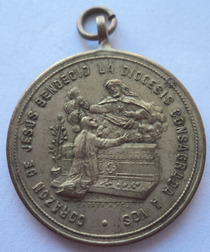 Medalla Apostolado Oracion Salta 1896 Corazon De Jesus B10