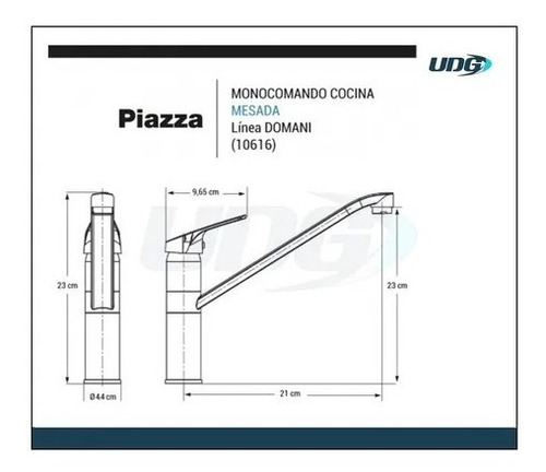 Grifo De Cocina Canilla Piazza Pico Largo Domani Cromado