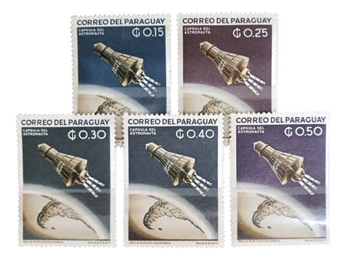 Paraguay Espacio, Serie Sc 699-703 Cápsula 1962 Mint L16911