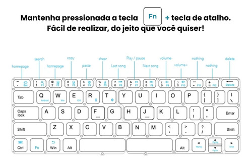 Magic Keyboard Bluetooth Teclado Magico Dobravel Universal