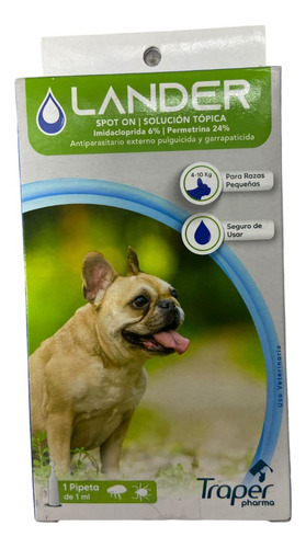Pipeta Antiparasitario Lander Para Perros De 4 A 10 Kg