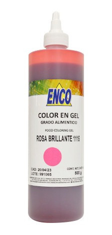 Color Gel Rosa Brillante Reposteria 500 Grs. Enco 1115-500