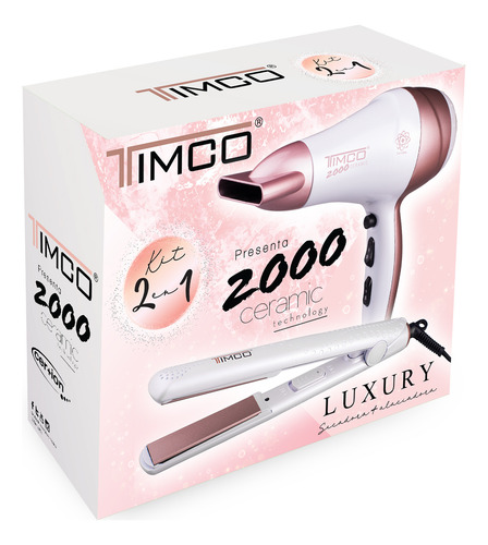 Combo Timco 2000 Secadora + Plancha Para Pelo