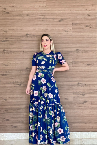 Imagem 7 de 7 de Vestido Longo Multiuso Balada Verão Cinturado Estampas Linda