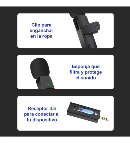 Microfono Corbatero Inalambrico Celular 3.5mm 2 Mic