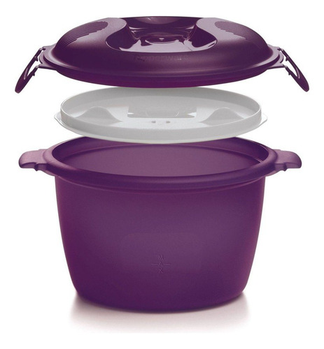 Olla Arrocera Tupperware Para Microondas, Color Morado, Gran