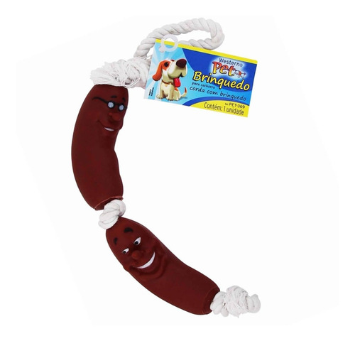 Imagem 1 de 3 de Brinquedo Corda Com Salsicha Pet-369 Western Pet