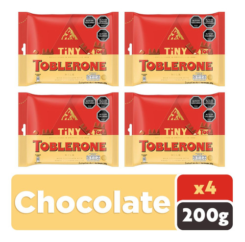 4x Toblerone Chocolate Leche Bolsa Mini 200g