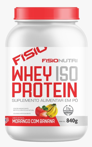 6x Iso Whey Pote 900gr - Whey Isolado Atacado Sabor Morango com Banana