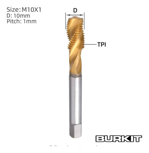 Broca Macho Fura E Faz Rosca M10 X 1,00 Spiral Tap