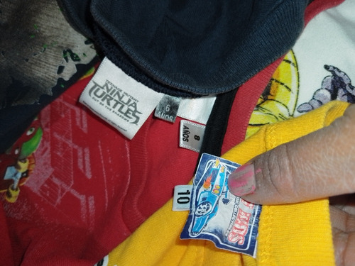Lote Playeras Niños Nickelodeon Algodón Con Personajes 7374 (Usado)