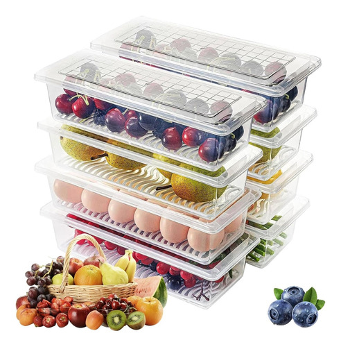 Organizador De Refrigerador Con Tapas - Recipiente (sin Bpa)