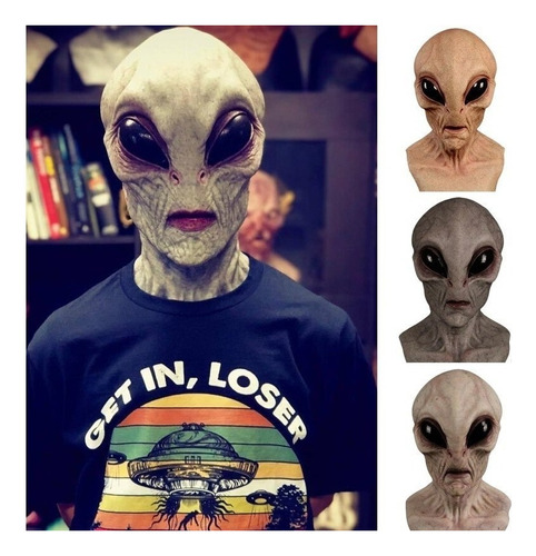 Máscara Alienígena De Látex De Halloween Realista 3d