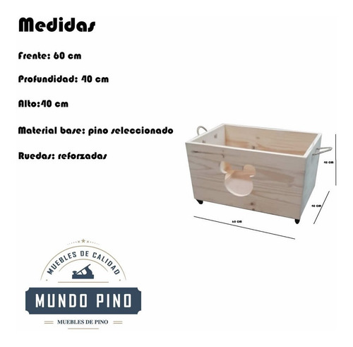 Imagen 2 de 6 de Cajon Baul Juguetero Con Ruedas Mickey Cuotas Mundopino