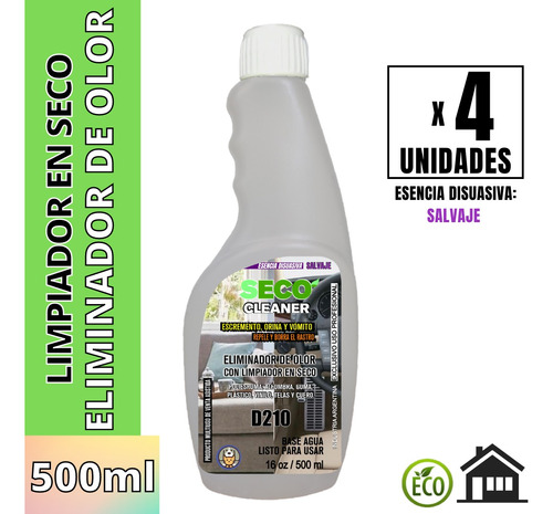 Repele Orina Salvaje 500ml X 4u Perro Exterior Interior